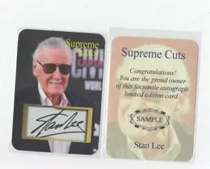 "STAN LEE SUPREME CUTS GESTANZT FAKSIMILE AUTOGRAMM GEPRÄGT ""MUSTER" - Bild 1 von 1