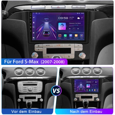 64G für Ford S-Max 2007-2008 Android 13 Autoradio CarPlay GPS Navi RDS BT DE - Bild 1 von 4