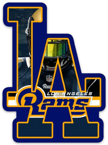 Los Angeles Rams Football Player within Logo Type Die-cut MAGNET Cover