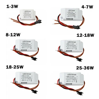 1W 3W 7W 8W 12W 18W 25W 36W LED Driver Adapter StripTransformer AC 240V 300mA - Image 1 of 4