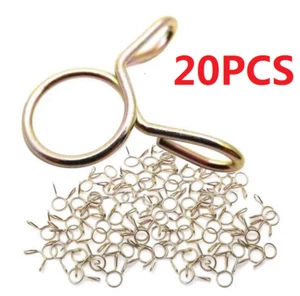 20pcs 8mm Motorcycle Scooter ATV Fuel Line Hose Tubing Spring Clips Clamps - Picture 1 of 13