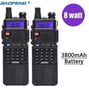 2PCS Baofeng UV-5R 8W 10km Two Way Radio VHF UHF 3800mah Radio Walkie Talkie - Picture 1 of 1