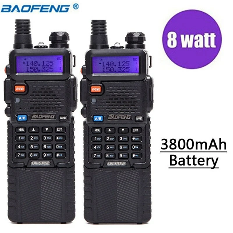 2PCS Baofeng UV-5R 8W 10km Two Way Radio VHF UHF 3800mah Radio Walkie Talkie - Image 1 of 1