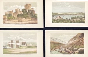 Impresiones litográficas en miniatura tintadas en color originales de Gales x 5 de 1862 - Imagen 1 de 5
