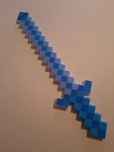 Minecraft Steve's Pixel Blue Toy Sword Kid's, Cosplay prop, light does not work. - Picture 1 of 3