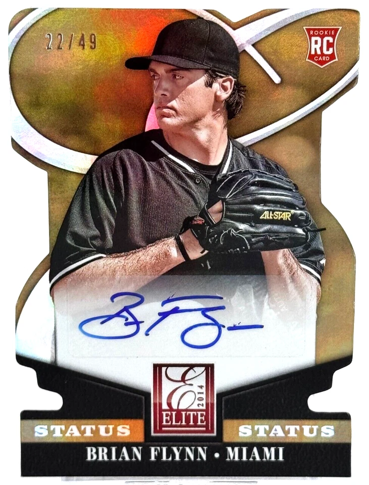2014 Panini Elite Status Signatures Gold #70 Die-Cut Auto (22/49) Brian Flynn RC - Image 1 of 3