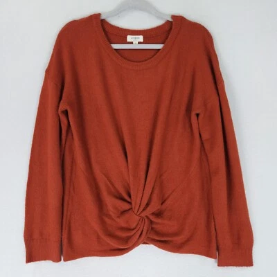 Umgee 毛衣女式小号橙色扭转前轻便超大套衫 — 第 1/4 张图片