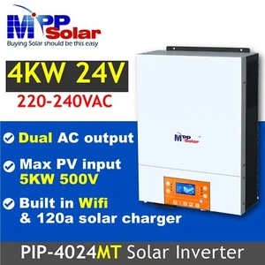 4000w 24v MPP Inversor Solar wifi Doble Salida de CA 230v 120A MPPT Alta PV 500V - Imagen 1 de 9