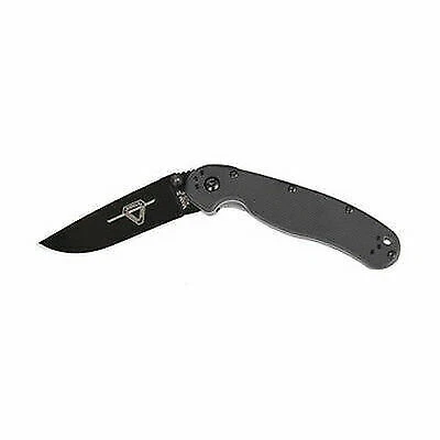 Ontario Rat 2 8861bp Folding Pocket Knife 3" Black Plain Edge Blade