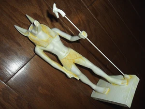 Egyptian Standing Anubis Holding Staff Statue God of Afterlife Mummification - Picture 1 of 17