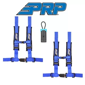PRP (2) Blue 4-Point 2" Harness/Seat Belt Bypass Connector For Polaris & Can-Am - Picture 1 of 8