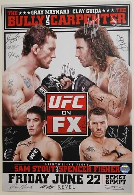 Gray Maynard vs Clay Guida Cub Swanson +19 Signed by Card UFC on FX 4 Poster SBC - Image 1 of 4