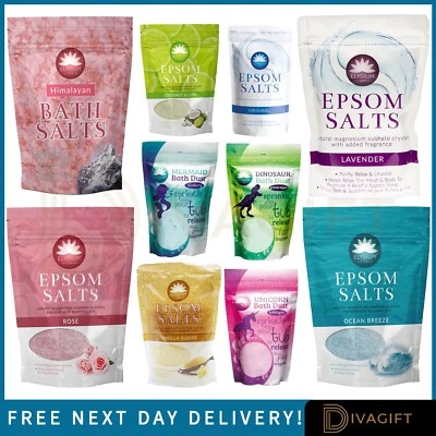 EPSOM BATH SALTS ELYSIUM SPA BOMBS NATURAL MAGNESIUM SULPHATE RELAX MUSCLE SALT