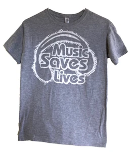 MUSIC SAVES LIVES Graphic TEE T SHIRT Mens Small Size S Ring Spun Cotton SOFT! - Picture 1 of 6