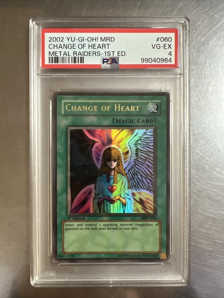 2002 Yu-Gi-Oh! TCG Metal Raiders Change Of Heart 1st Edition MRD-060 - PSA 4 - Image 1 of 2