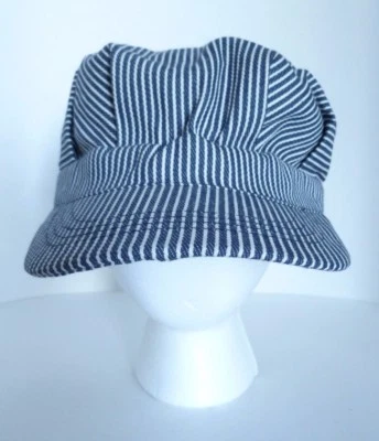 Disfraz de Ingeniero Locomotora de Tren Halloween Rayas Azules Adulto Talla Única Sombrero Gorra Foto 1 de 4