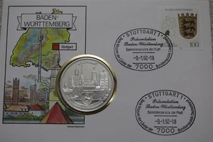 ALEMANIA BADEN WÜRTTEMBERG STUTTGART CUBIERTA DE MONEDA 1992 B46 #55 - Imagen 1 de 5