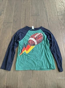 Gymboree Boys Green Raglan Long Sleeve Football Shirt Size L (10-12) - Picture 1 of 5