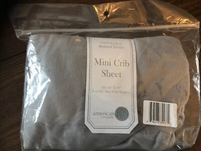 Mini sábana ajustable para cuna American Baby Company 24" x 38" gris Foto 1 de 4