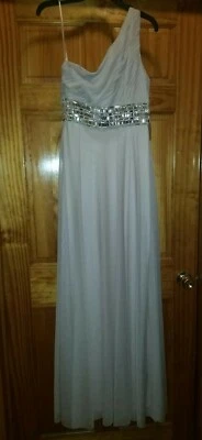 J S Collections One Sleeved Pink (light) Long Bridesmaid Dress-Size 4 New - Image 1 of 2