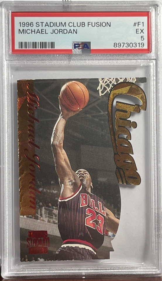 1996 TOPPS 体育场俱乐部 FUSION #F1 迈克尔·乔丹 PSA 5 — 第 1/1 张图片