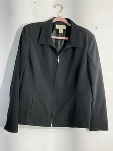 Womans Norton Menauchton Size 14 Black Blazer Jacket Zip Up Lined - Picture 1 of 8
