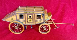 SCRATCH BUILT STAGE COACH ALL WOOD MODEL HAND MADE WESTERN USA ARTISAN - Picture 1 of 24