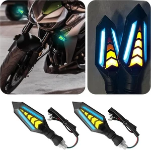 2 Piezas Luces Traseras LED Giratorias Motocicleta Intermitentes Fluyentes 12V Universal - Imagen 1 de 12