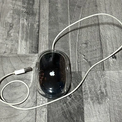 Apple Pro Mouse M5769 Wired USB Optical Mouse Tested Works Clear/Black White W4 - Image 1 of 4