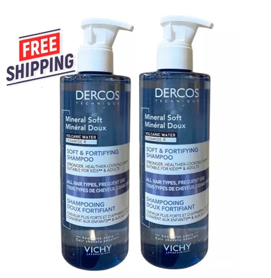 2 PACK  Vichy Dercos Mineral Soft And Fortifying Shampoo 400ml/ 13.5oz - Image 1 of 4