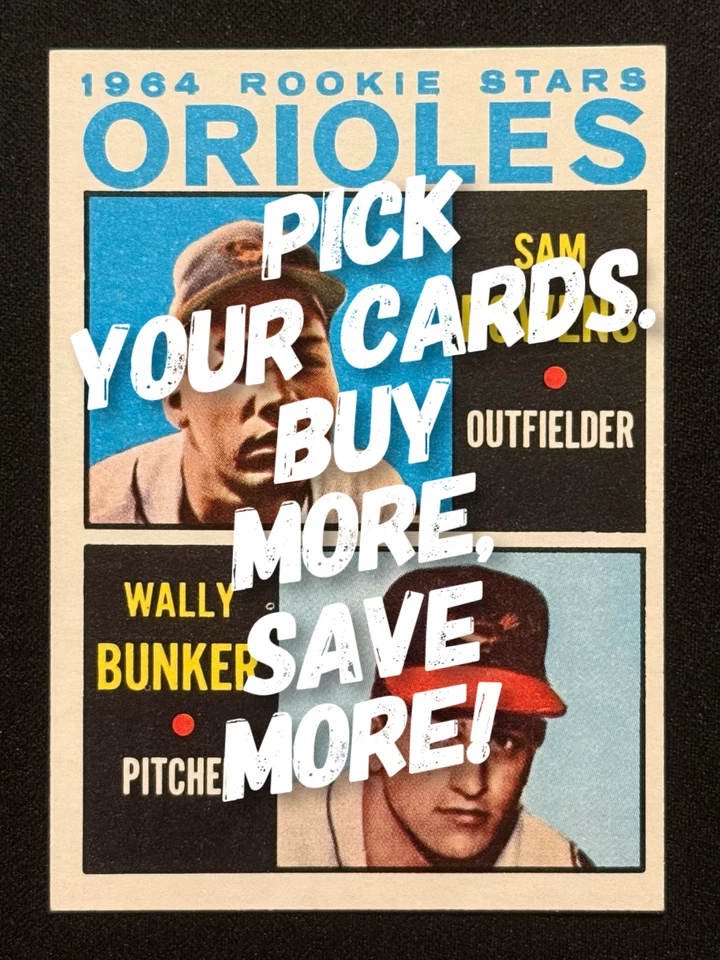 1964 TOPPS BASEBALL CARD SINGLES #200 - 299 - COMPLETE YOUR SET - UNGRADED COND. - Image 1 of 1