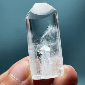 123Ct 100% purify Heal Clear "Stone in Stone" Crystal Quartz Pendant Polished - Imagen 1 de 12