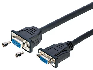 PRO SIGNAL - 15 Pin VGA Female to Female Panel Mount Adaptor Lead, 300mm Black - Picture 1 of 1