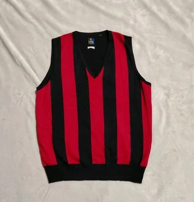 Vintage Callaway Golf Merino Wool Vest Pullover V-Neck Navy Blue Red Striped SM - Image 1 of 4