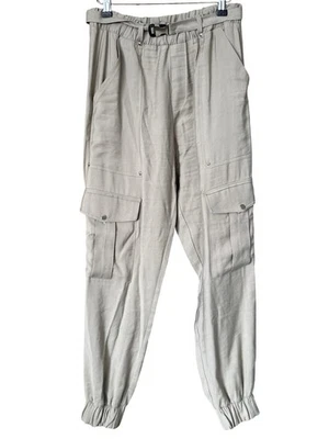 ZARA khaki green tapered leg cargo utility trousers size S Small 8 - 10  - Image 1 of 3