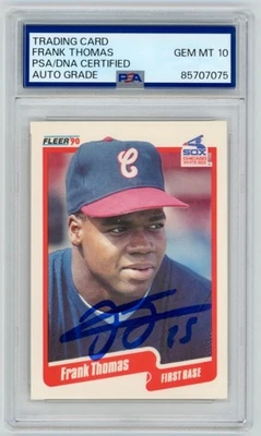 FRANK THOMAS Signed 1990 Fleer Update Baseball ROOKIE CARD + PSA 7075 Auto 10 - Image 1 of 2
