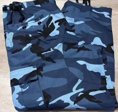 Pantalones de Carga Y2K Jet Lag Azul Camuflados De Colección Militar Para Hombre 3XL 45-48 Paracaidista Foto 1 de 4