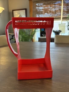SOPORTE DE MANO VINTAGE AÑOS 50 MEDIO GALÓN DE LECHE PARA LLEVAR DECORACIÓN DE COCINA ROJA - Imagen 1 de 8