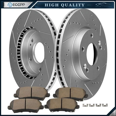 Fit For 2017 - 2018 Kia Forte S/L Sedan Front Brake Rotors And Ceramic Pads Foto 1 de 4