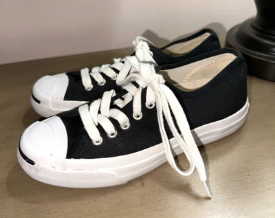 JACK PURCELL Converse Low canvas sneakers shoes w's 5 EU 35.5 Black EUC - Image 1 of 4