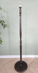 Vintage Wooden Turned Floor Lamp - 137cm Tall - Picture 1 of 19