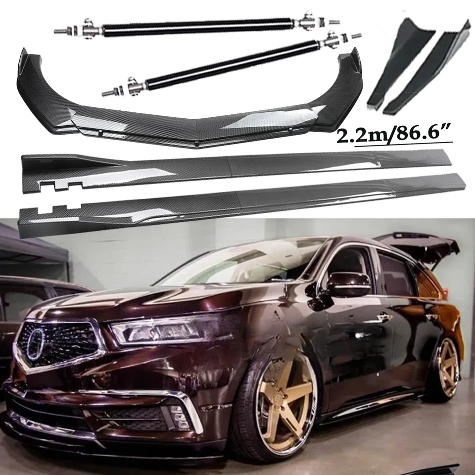 Carbon Fiber Front Bumper Lip Spoiler Side Skirt Body Kits For Acura MDX Foto 1 de 4