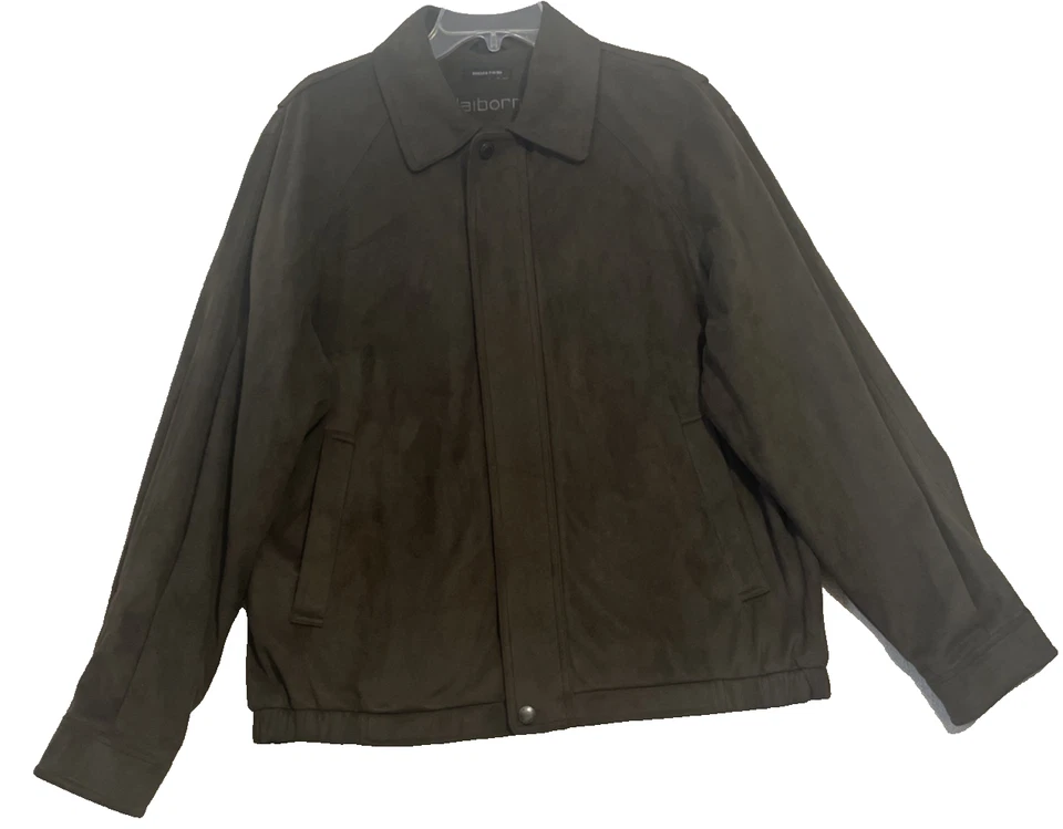 Chaqueta Bomber Claiborne Acabado Gamuza CueroLook Hombres Talla Grande Verdoso-Marrón Foto 1 de 4