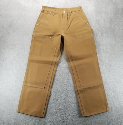 Pantalones Carhartt Doble Rodilla Para Hombres 32x28 Marrón Suelto Pato Lona Utilidad Trabajo B01-M Foto 1 de 4