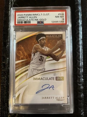 2020-21 Panini IMMCLT CLGT INK Gold Jarrett Allen  09/10 #IIJA Auto PSA8.Low Pop - Image 1 of 2