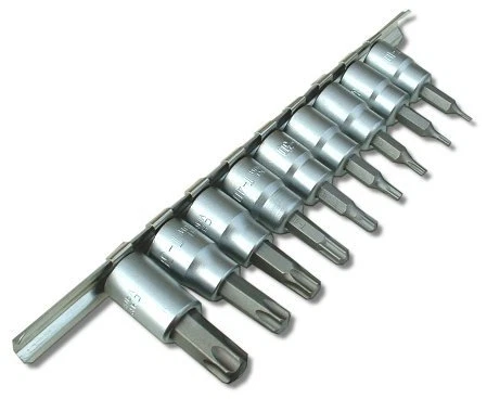 9Pc 3/8" Drive T10-T55 Star Torx Socket Bit Set 4 Ratchet Torque Wrench Bolt New - Image 1 of 1