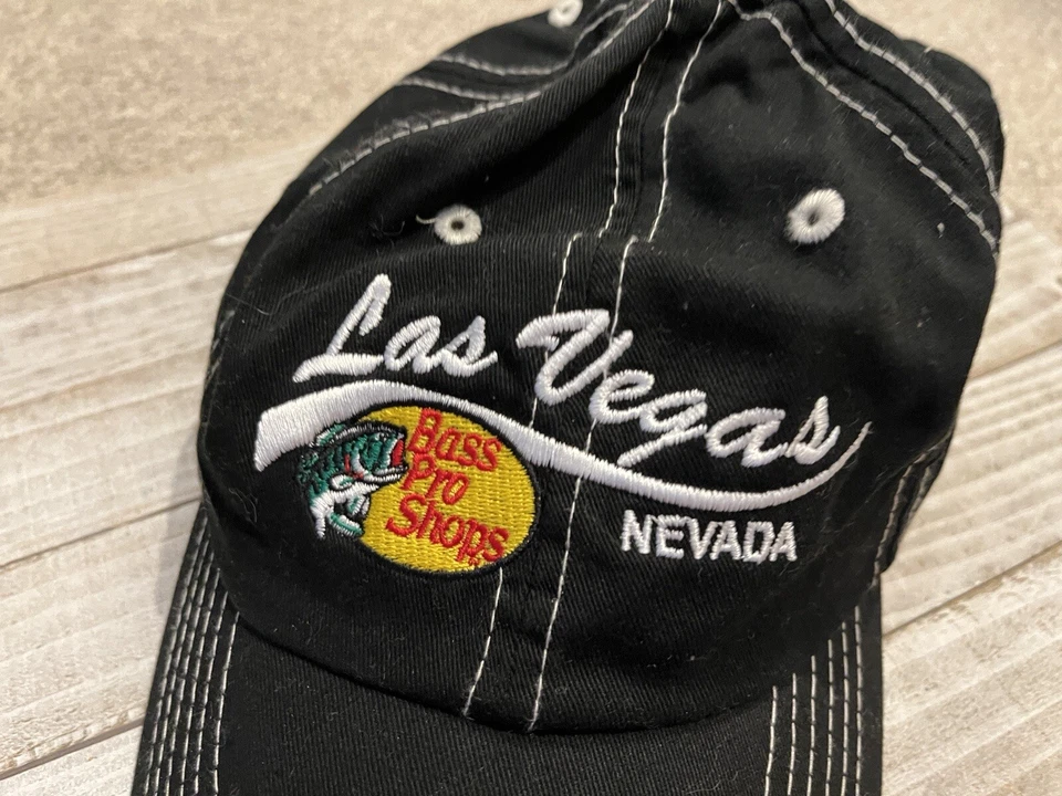Gorra de béisbol ajustable Bass Pro Shops Las Vegas negra bordada Foto 1 de 4