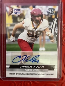 Charlie Kolar 2022 Leaf Pro Set AUTO Rookie (RC) #PSA-CK1 Baltimore Ravens - Picture 1 of 2