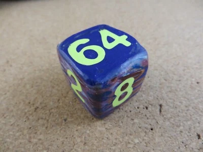 Jena's Handmade Backgammon Doubling Cube Purple/Yellow One of A Kind #303 - Image 1 of 4