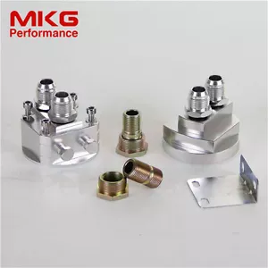 Oil Filter Relocation Male Sandwich Fitting Cooler Adapter Kit 3/4X16 / 20X1.5 - Foto 1 di 7